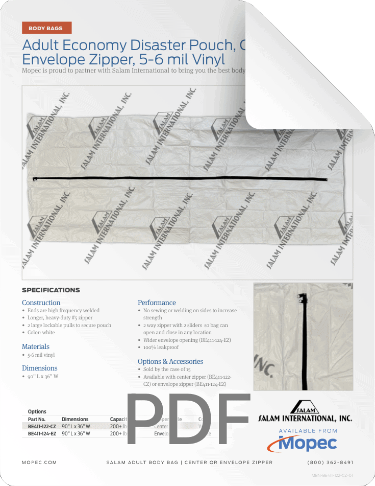 Mopec Salam BE411-122-CZ Spec Sheet